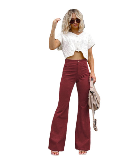 Ladies Fashion High Waist Flared Jeans Chic and Style