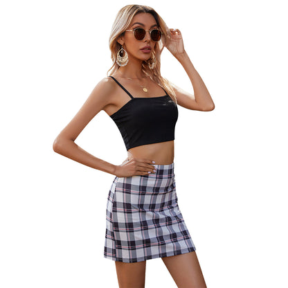 Jupe mini pour femmes avec un motif à carreaux classique et une taille élastique Chic und Stil