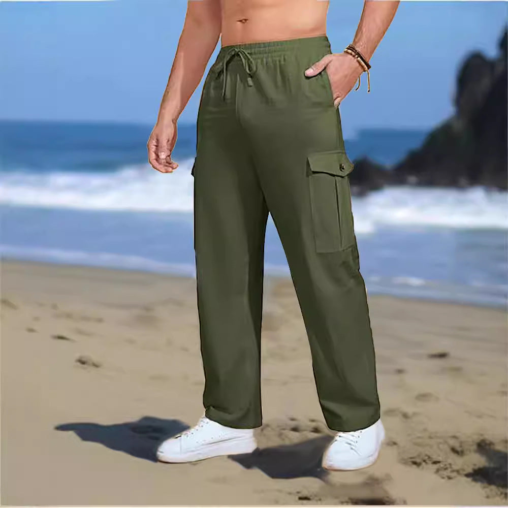 Pantalon cargo outdoor pour hommes avec taille ajustable et poches latérales fonctionnelles Chic und Stil