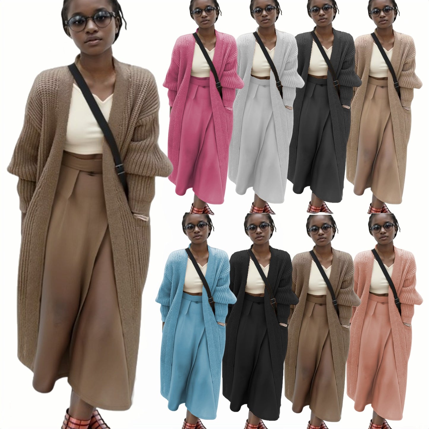 Cardigan long pour femmes avec une silhouette décontractée et des poches pratiques Chic und Stil