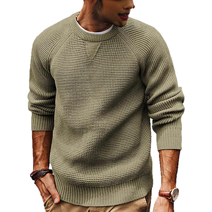 Pull en tricot décontracté pour hommes avec un motif de tissu structuré et un col rond Chic und Stil
