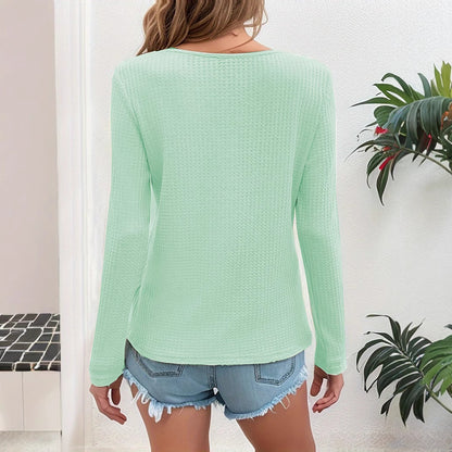 Pull femme stretch à col en V avec boutons Chic und Stil