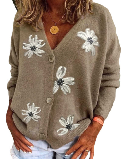 Dames Cardigan ludique avec motif floral Chic und Stil