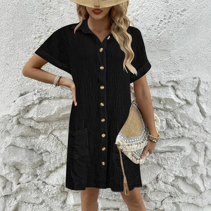 Dames robe chemisier à manches courtes Chic und Stil