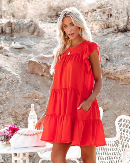 Robe mini à volants pour dames Chic und Stil