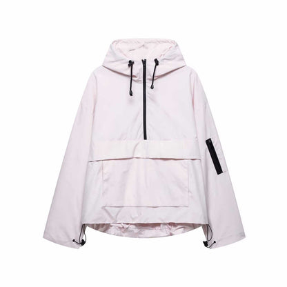 Damen wasserabweisende Anorakjacke mit praktischen Taschen Chic und Stil