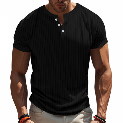 Chemise Henley à manches courtes tendance pour homme avec design texturé Chic und Stil