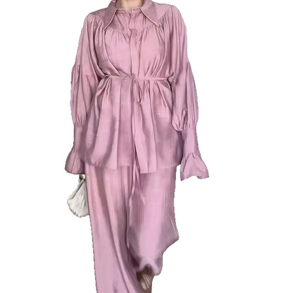 Dames Chic Blouse et Pantalon Large au Look Élégant Chic und Stil