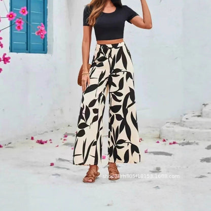 Wide palazzo pants for ladies with floral pattern Chic and Style