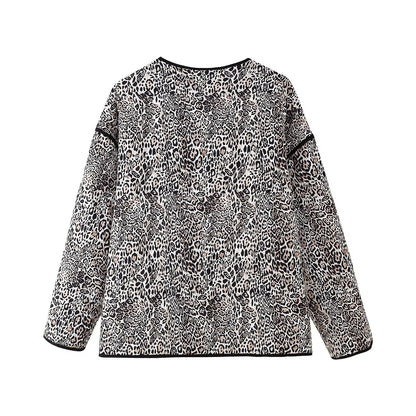 Dames doudoune avec imprimé léopard et poches pratiques Chic und Stil