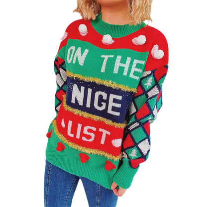 Dames pull festif avec design de Noël et détails ludiques Chic und Stil