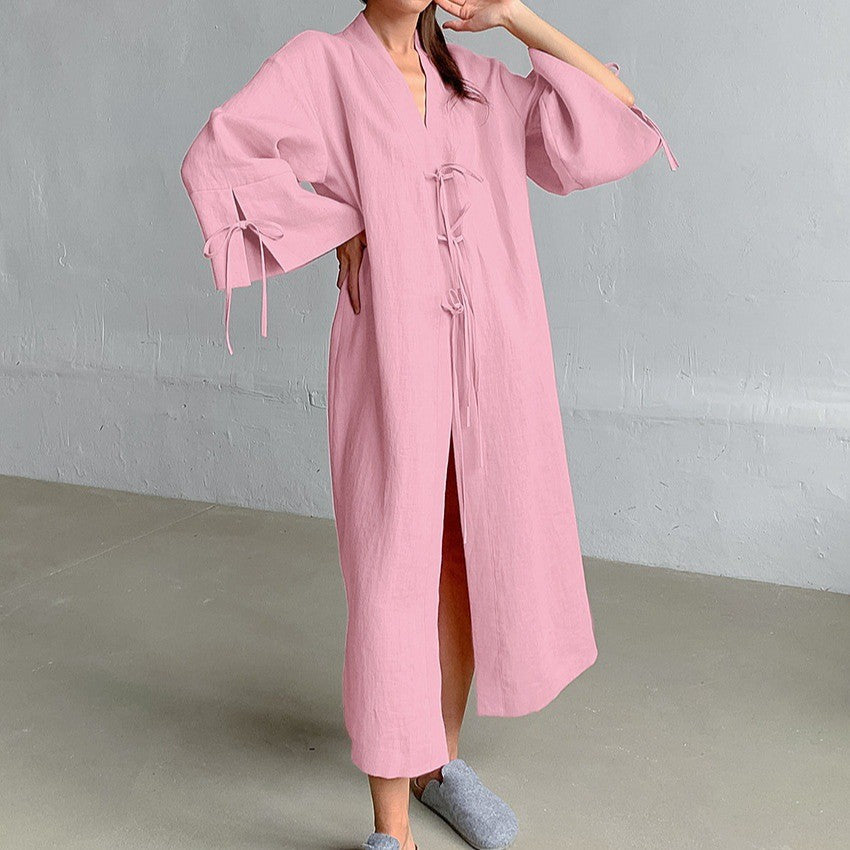 Robe kimono à manches longues pour femmes avec lien latéral Chic und Stil