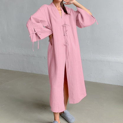 Robe kimono à manches longues pour femmes avec lien latéral Chic und Stil
