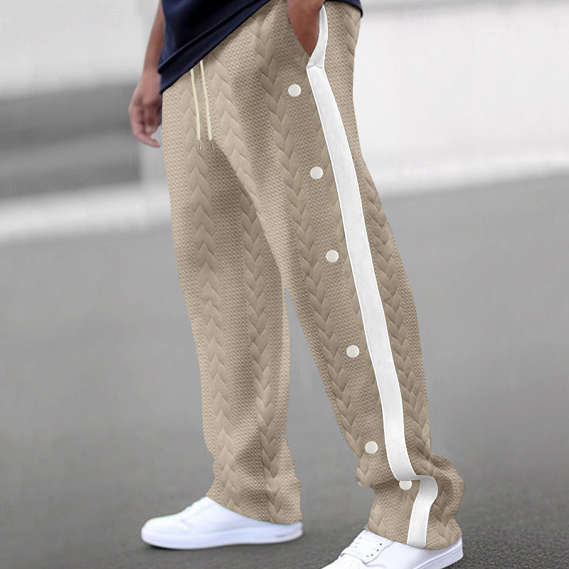 Men's athletic leisure pants with snap buttons and structured design Chic and Style
