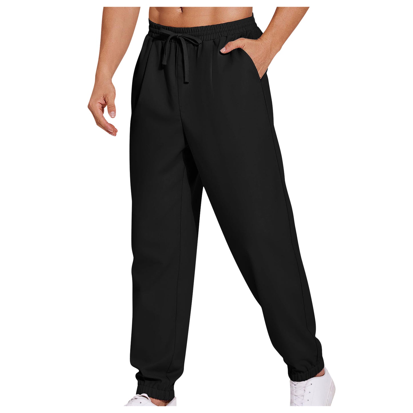 Men's leisure pants with elastic waistband and practical pockets Chic and Style