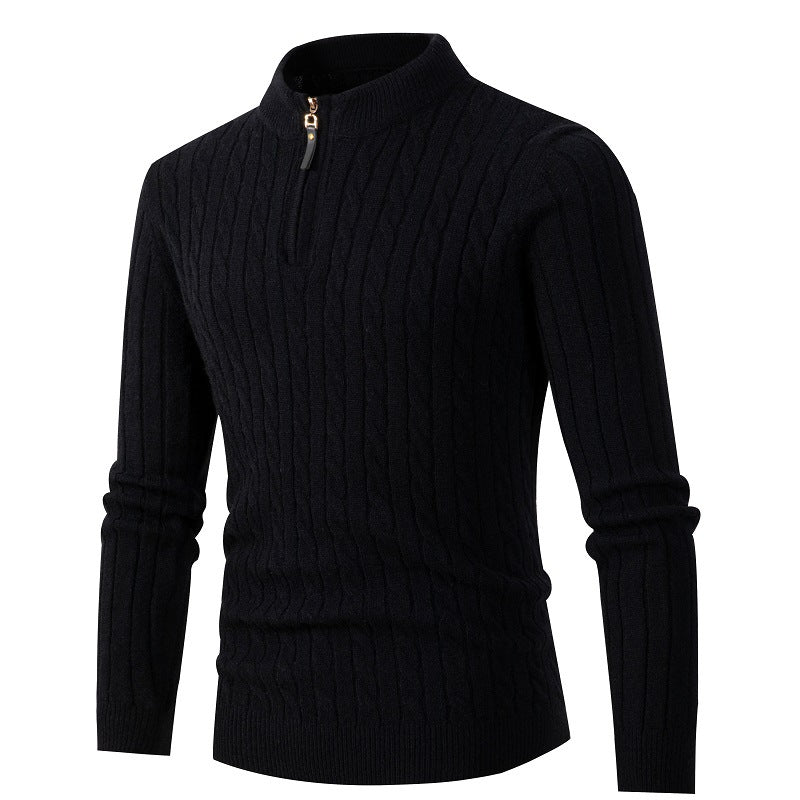 Pull-over en maille fine pour hommes avec col montant Chic und Stil