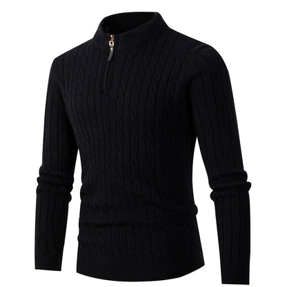 Pull-over en maille fine pour hommes avec col montant Chic und Stil