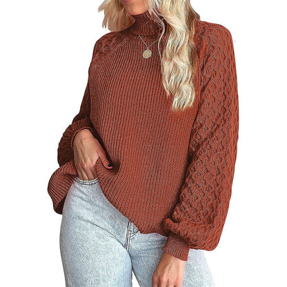 Pull en tricot épais pour femmes avec col montant et motif texturé Chic und Stil