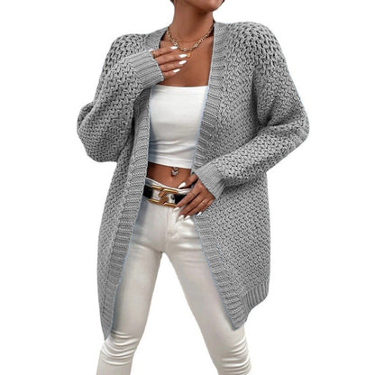 Dames gros tricot cardigan avec mailles ouvertes Chic und Stil