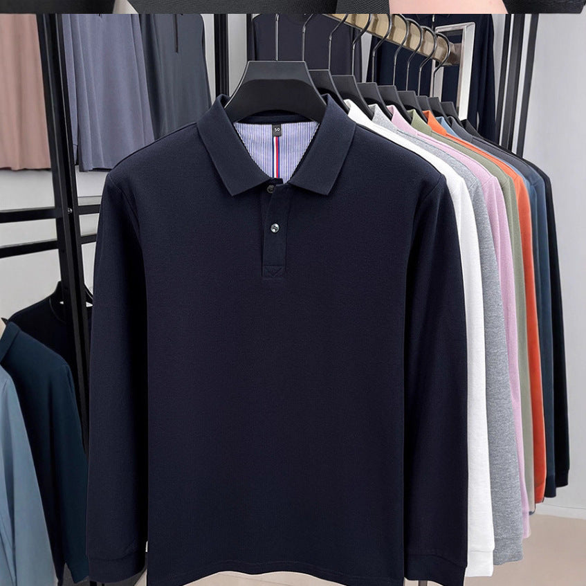 Men's Long Sleeve Polo with Structured Design and Breathable Properties Chic and Style