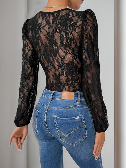 Body femme avec dentelle et manches volantes Chic und Stil