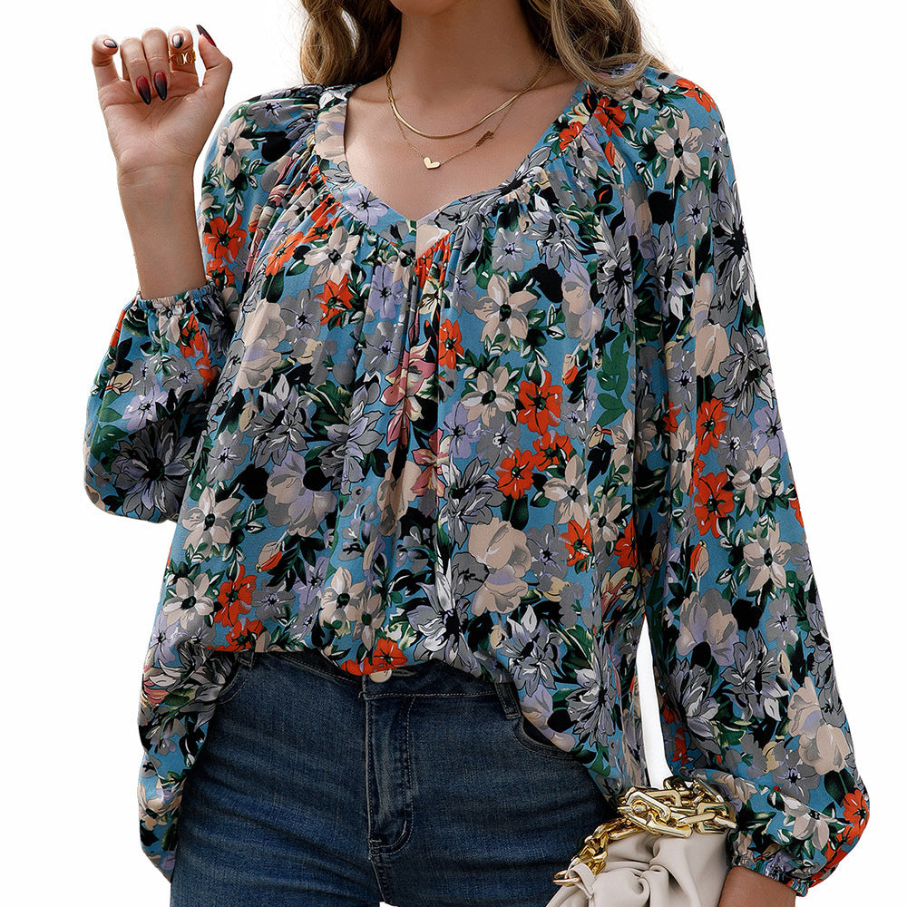 Blouse femme avec des motifs floraux et des manches légères Chic und Stil