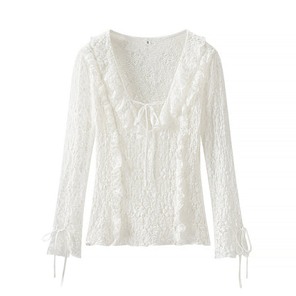 Chemisier femme avec embellissement en dentelle Chic und Stil