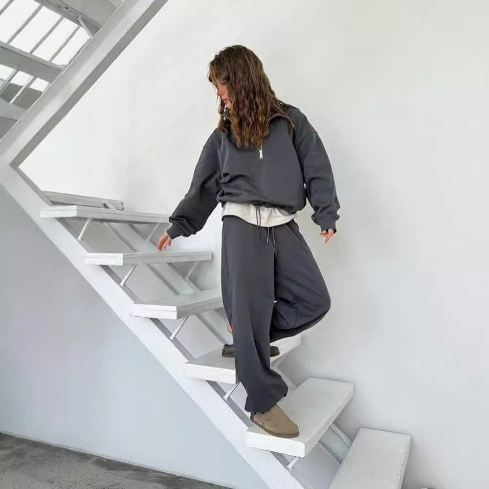 Dames décontracté Zip-Hoodie avec des manches larges Chic und Stil