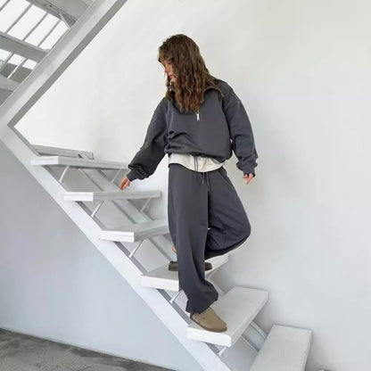 Dames décontracté Zip-Hoodie avec des manches larges Chic und Stil