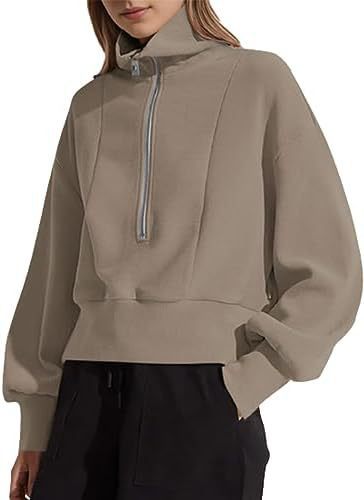 Pull-over zippé sportif pour femmes avec col montant Chic und Stil