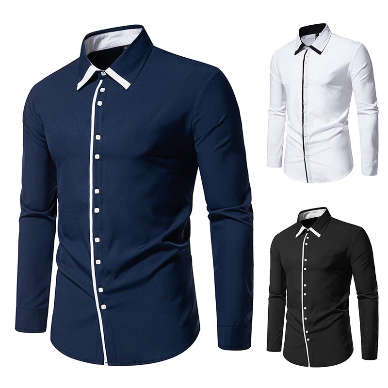 Chemise pour hommes élégante avec col contrasté Chic und Stil