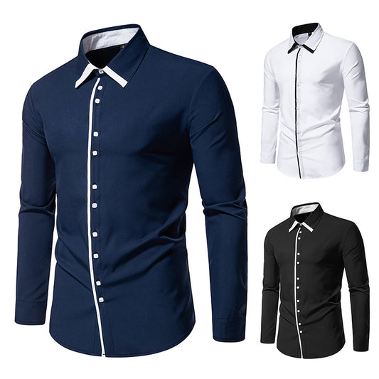 Chemise pour hommes élégante avec col contrasté Chic und Stil