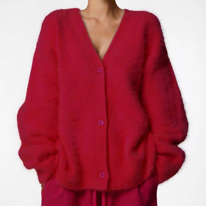 Dames Cardigan Oversized Fluffy Chic und Stil