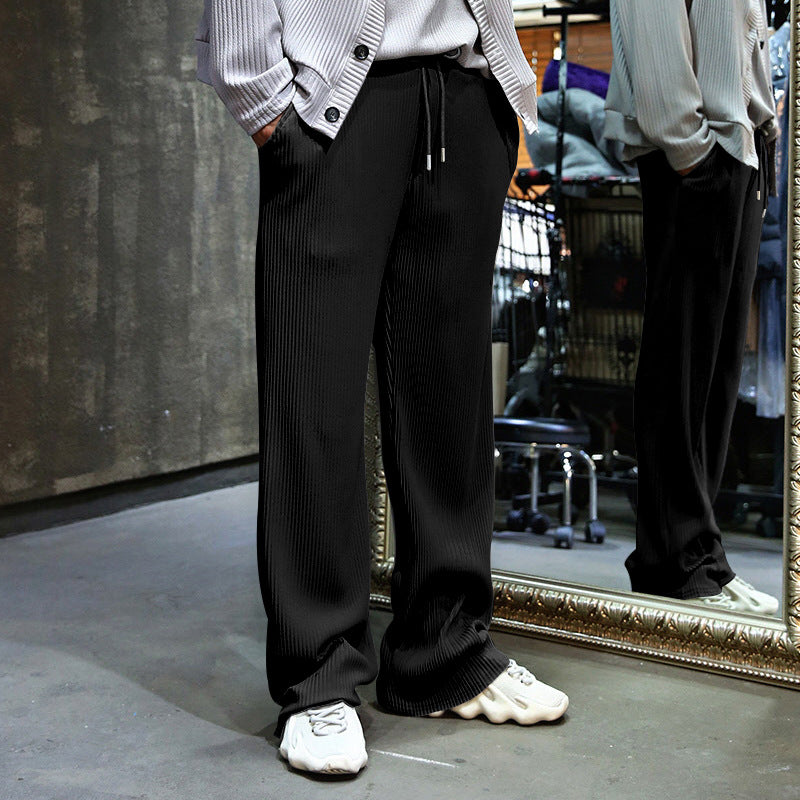 Casual striped pants for men with an elastic waistband and side pockets Chic and Style