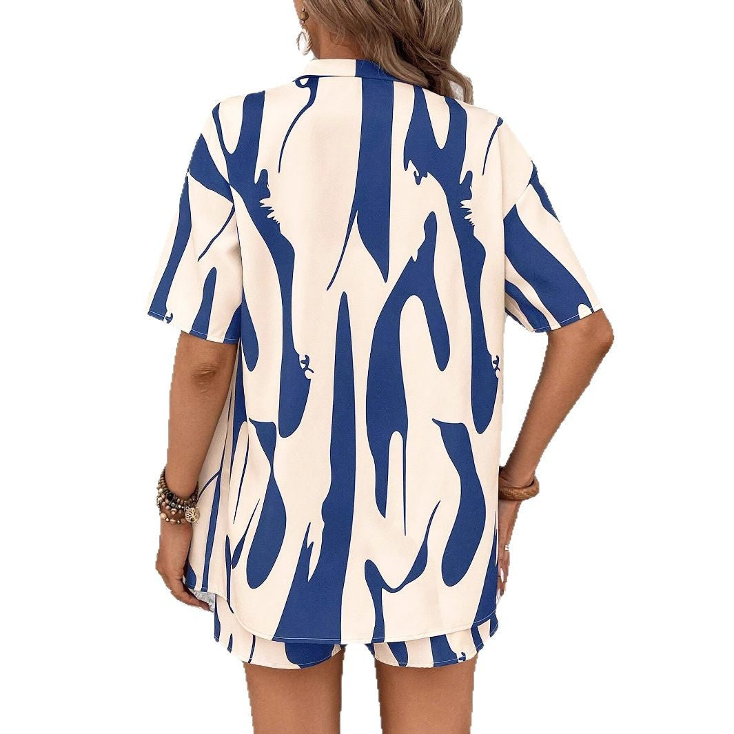 Dames Ensemble de détente imprimé abstrait Chic und Stil