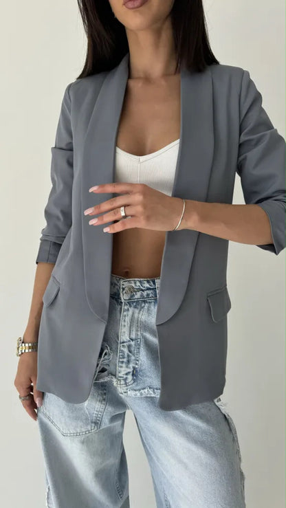 Dames Blazer moderne avec coupe élégante et poches latérales Chic und Stil