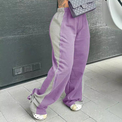 Casual women's sports pants with colorful side inserts and an elastic waistband Chic and Style