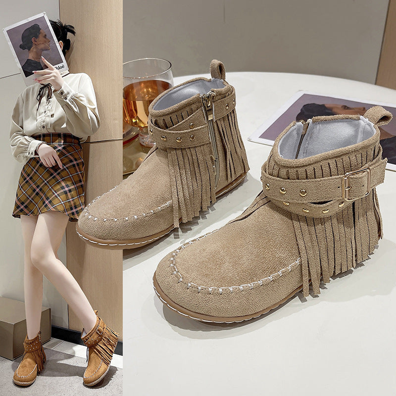 Bottes à franges et clous pour femmes Chic und Stil