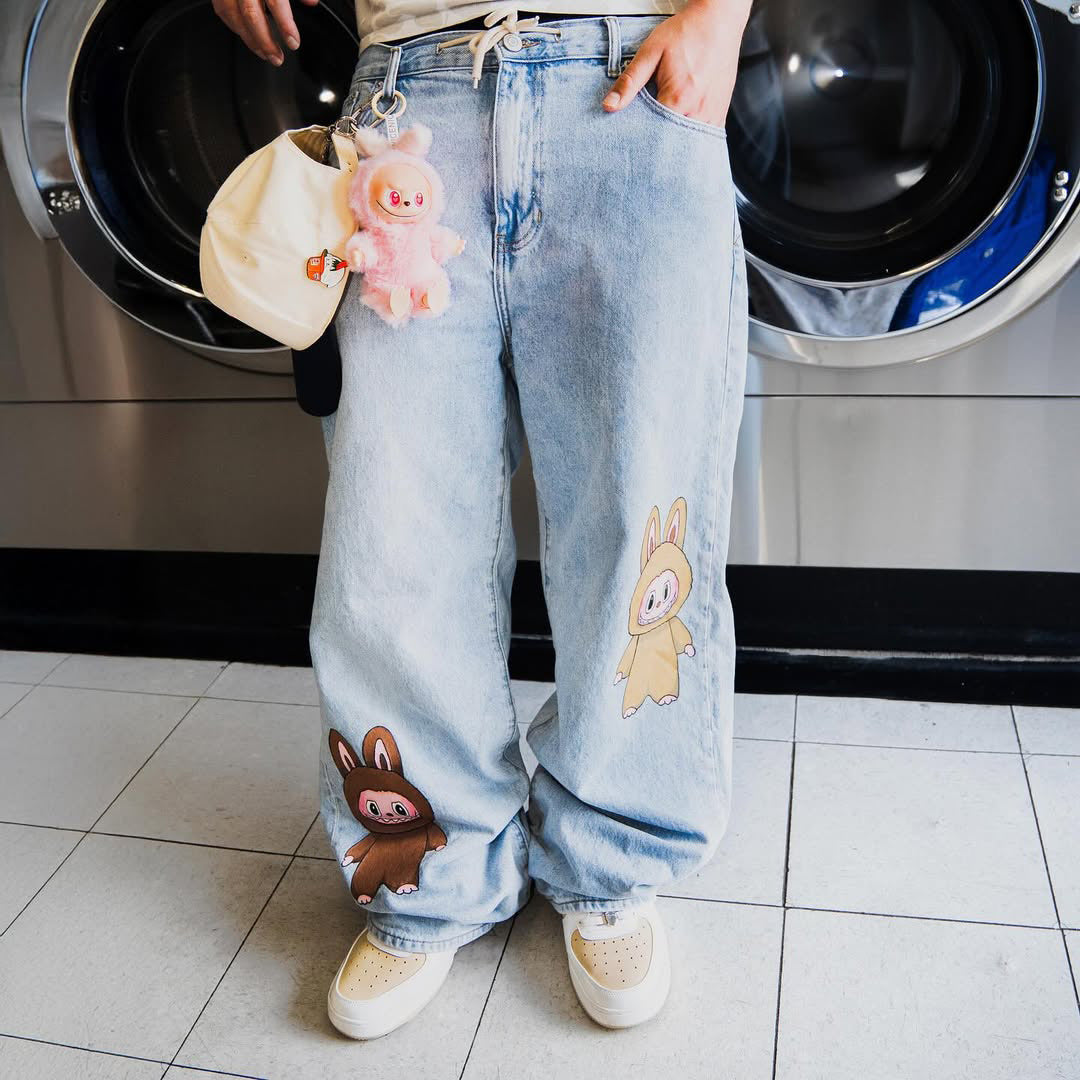 Dames jeans décontractés avec motif animal unique Chic und Stil