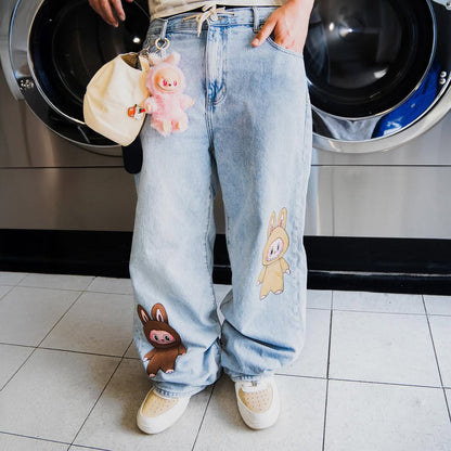 Dames jeans décontractés avec motif animal unique Chic und Stil