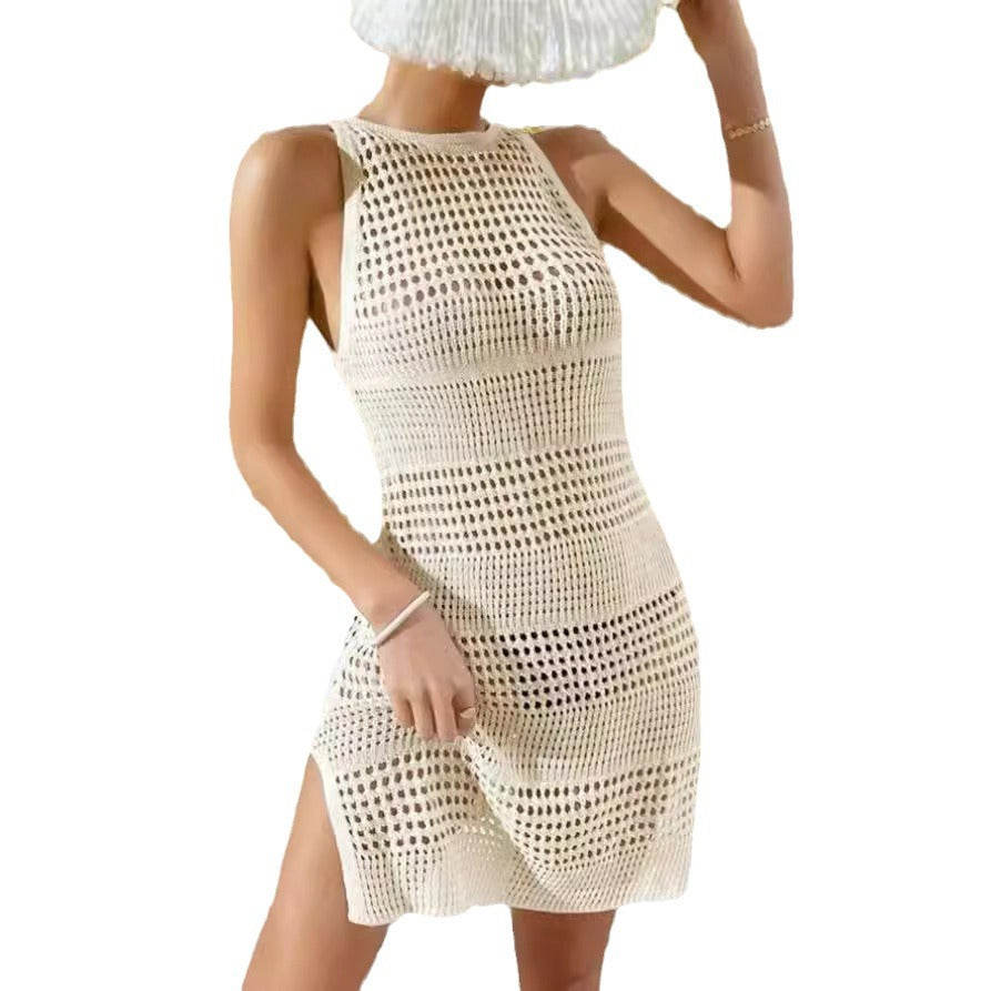 Robe en crochet pour femmes avec des motifs en trou raffinés et un design ajusté Chic und Stil