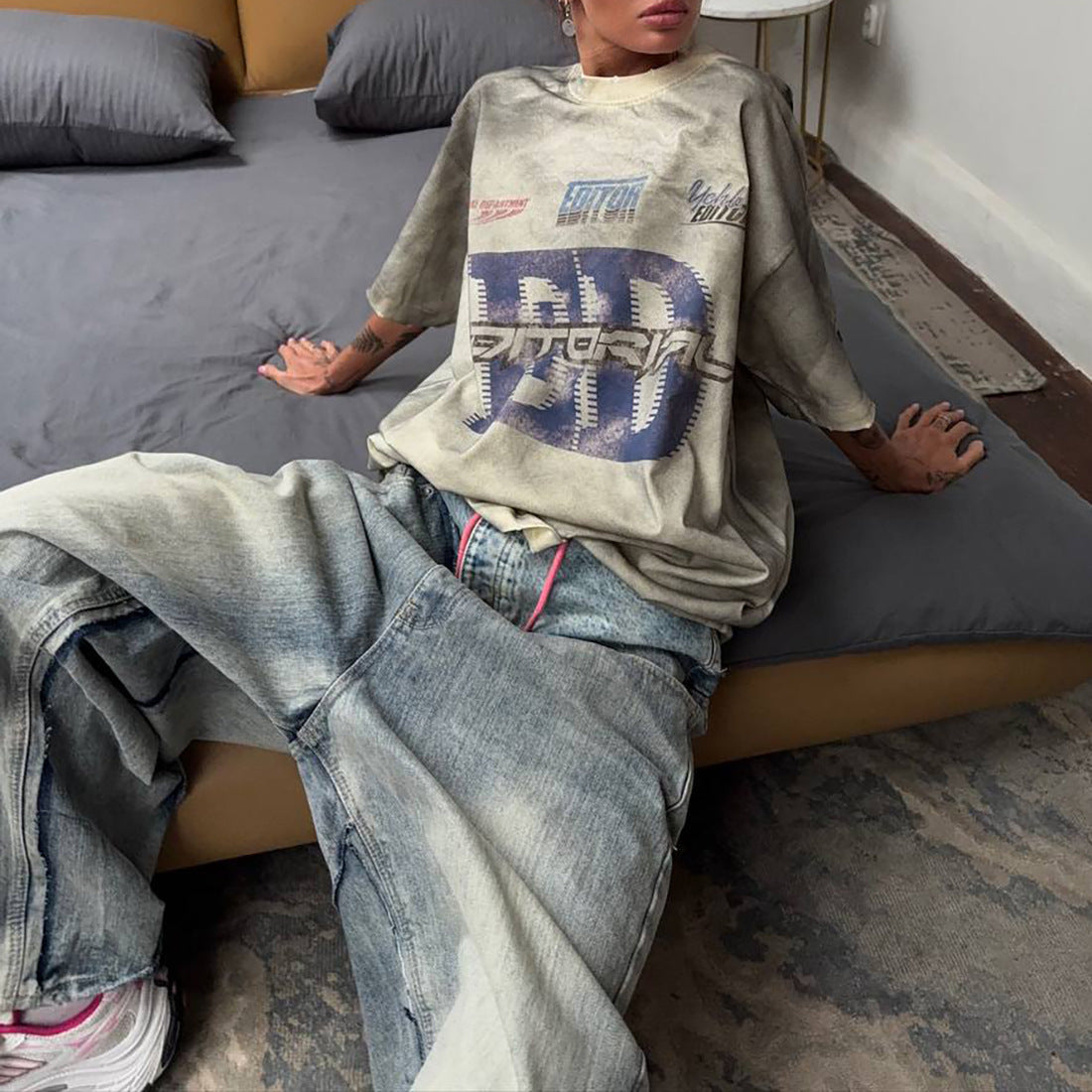 Baggy jeans for women with innovative drawstring Chic and Style