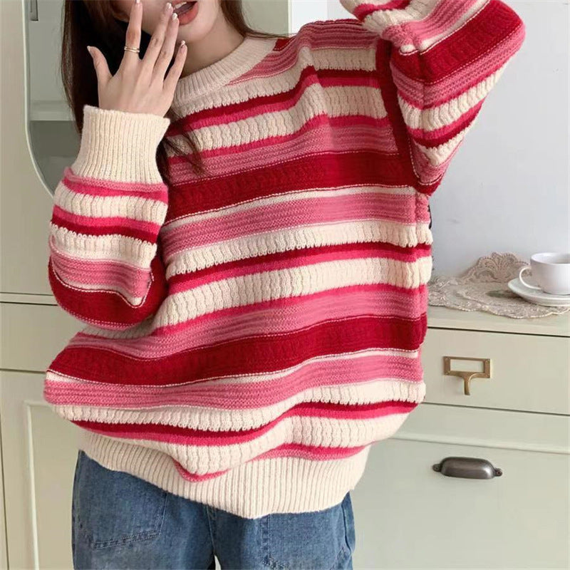 Pull décontracté pour femmes avec motif rayé texturé Chic und Stil