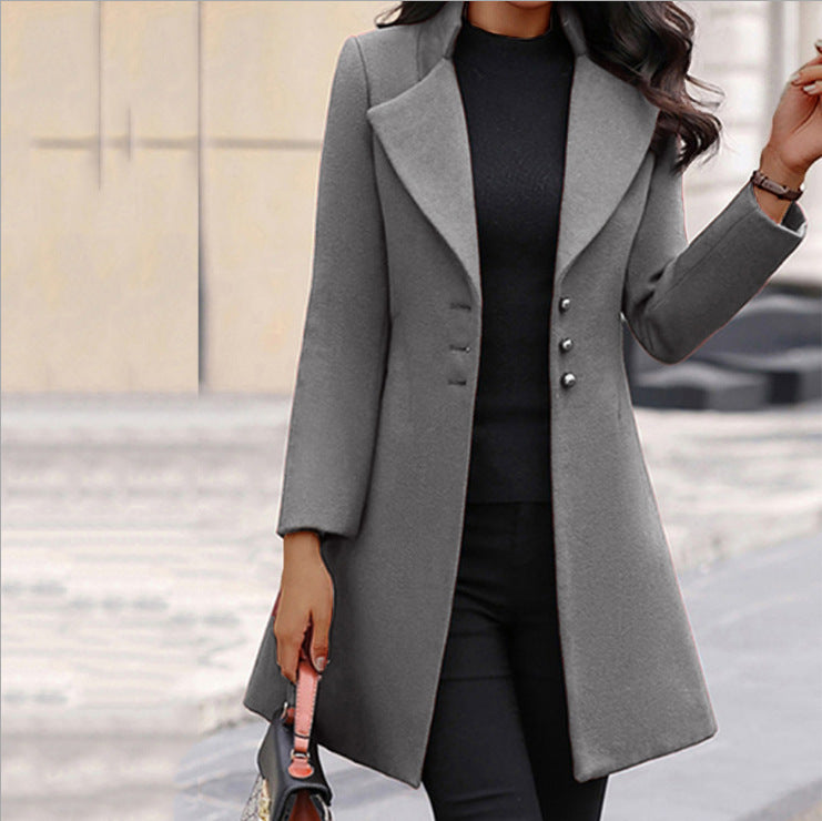 Dames Élégant Long Blazer avec coupe asymétrique Chic und Stil