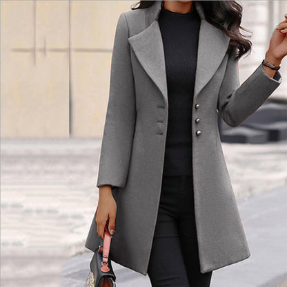 Dames Élégant Long Blazer avec coupe asymétrique Chic und Stil