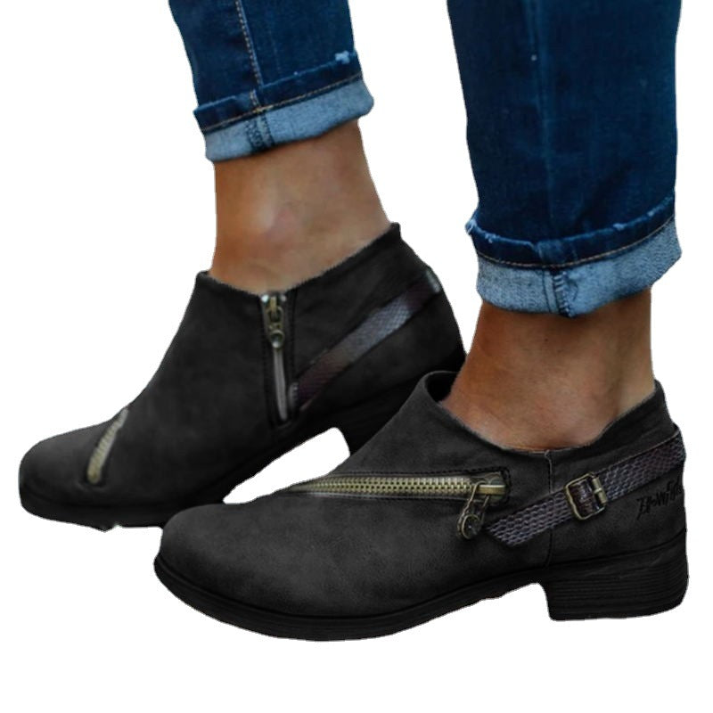 Bottines élégantes pour femmes avec des fermetures éclair décoratives et une semelle confortable Chic und Stil