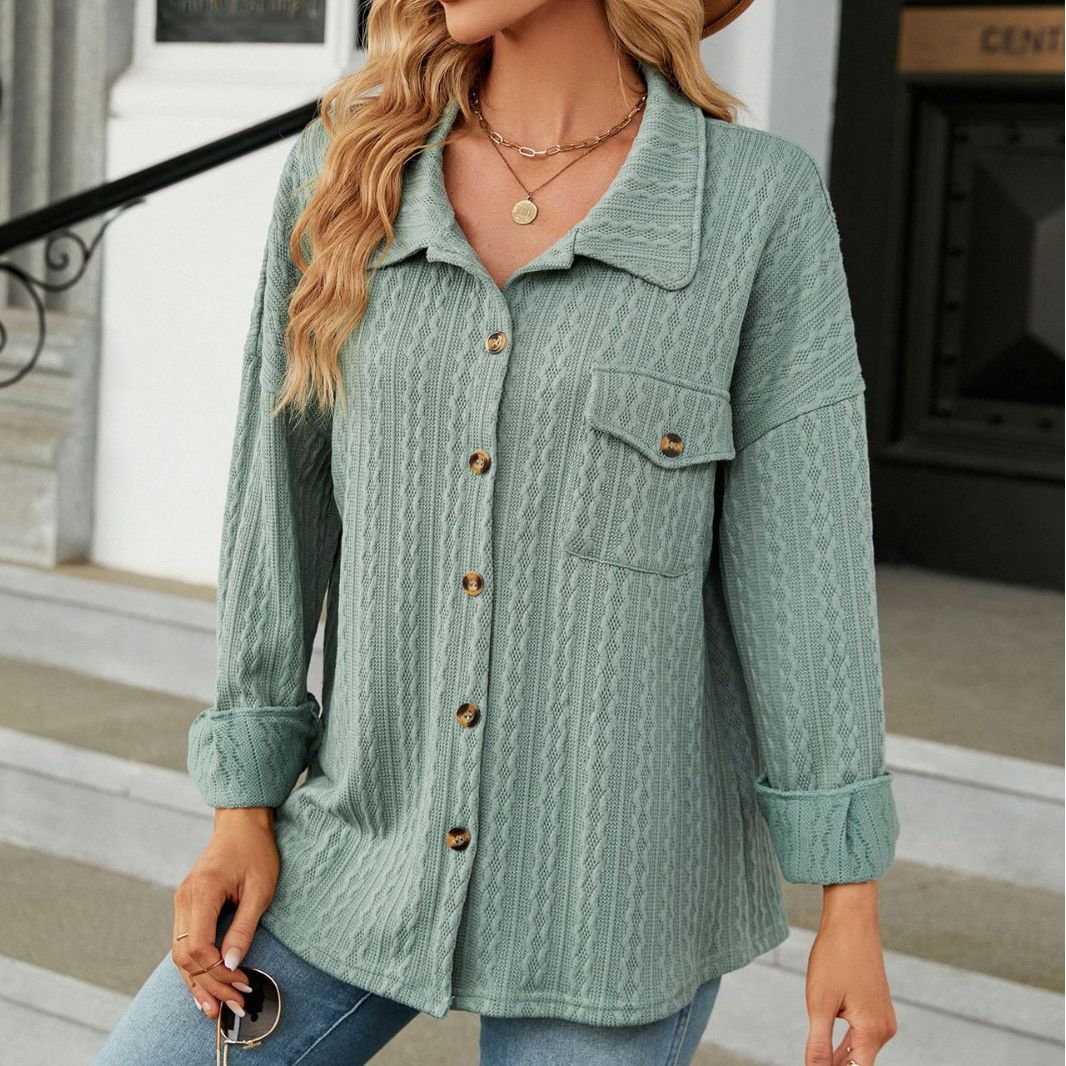 Chemise jacket surdimensionnée pour femmes avec motif texturé Chic und Stil