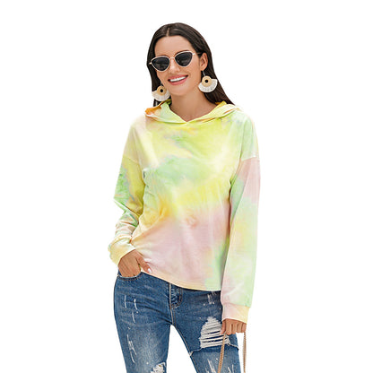 Pull à capuche décontracté pour femmes avec un design moderne Tie-Dye Chic und Stil
