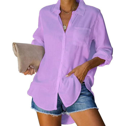 Chemise décontractée pour femmes avec poche poitrine et manches longues Chic und Stil
