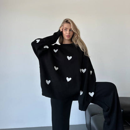 Pull oversized pour femmes avec motif cœur Chic und Stil
